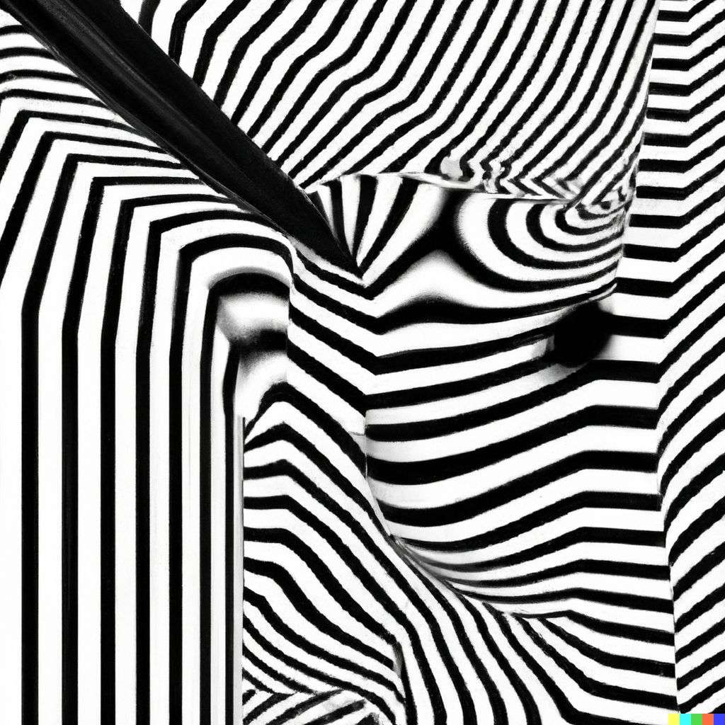 the discovery of gravity, digital art, op art